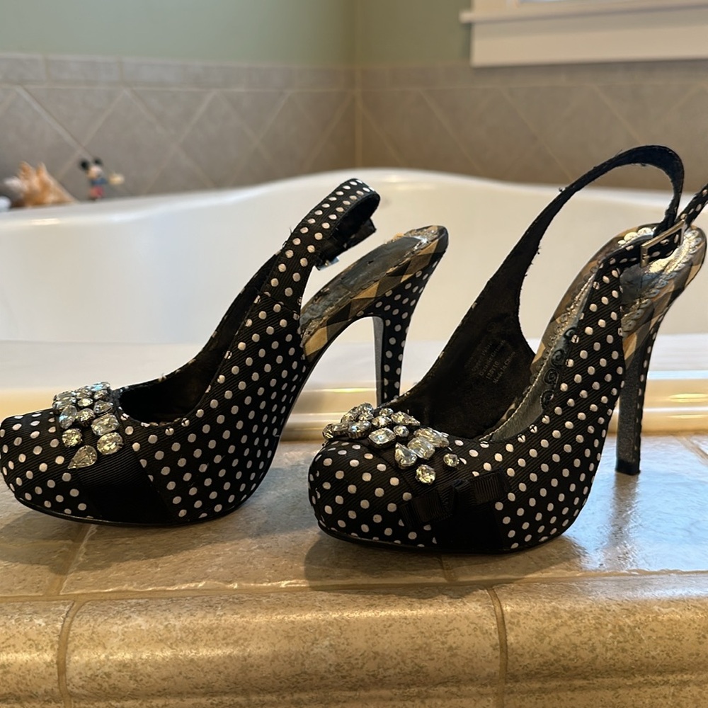 SALE! Sexy Rhinestone Polka Dot Heels - Picture 3 of 6